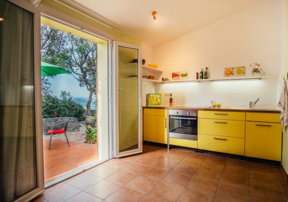 Küche mit Blick auf die Terrasse